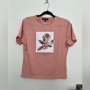 Missguided pink t shirt